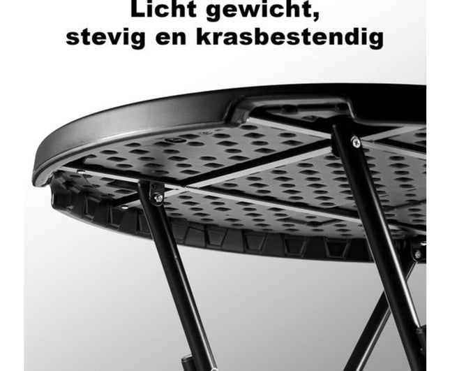 Statafel Zwart Bardi: 80cm Rond, 110cm Hoog, Kras- en UV-bestendig