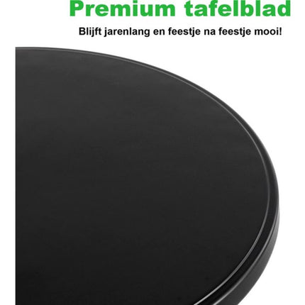 Statafel Zwart Bardi: 80cm Rond, 110cm Hoog, Kras- en UV-bestendig