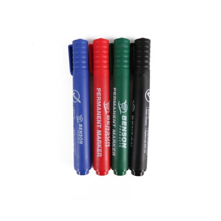 Zwarte Permanent Marker Set 4-delig, 2-2,5mm, Voor Diverse Oppervlakken