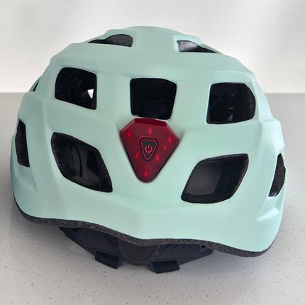 Fietshelm volwassenen met verlichting mint groen L – Maat L, Hoofdomtrek 58-62 CM