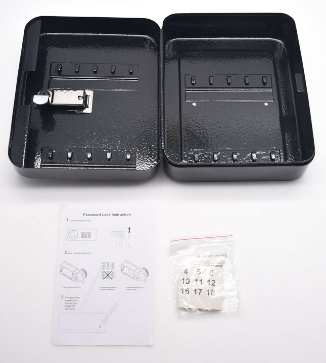 Sleutelkast met codeslot 20 haken zwart – Type sluiting met code, Breedte 160 mm